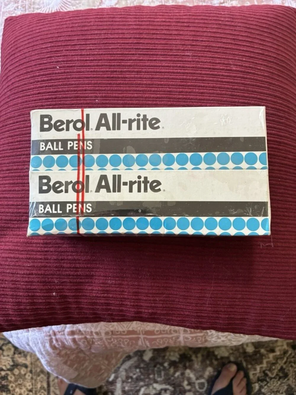 Lot of 6 Vtg Berol All Rite Ball Pens Medium Blue Ink NOS Sealed Box 72 Total
